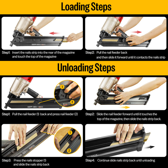 30 Degree Round Head 2" to 3-1/4" Length Paper Collated Framing Nailer--SN3483F