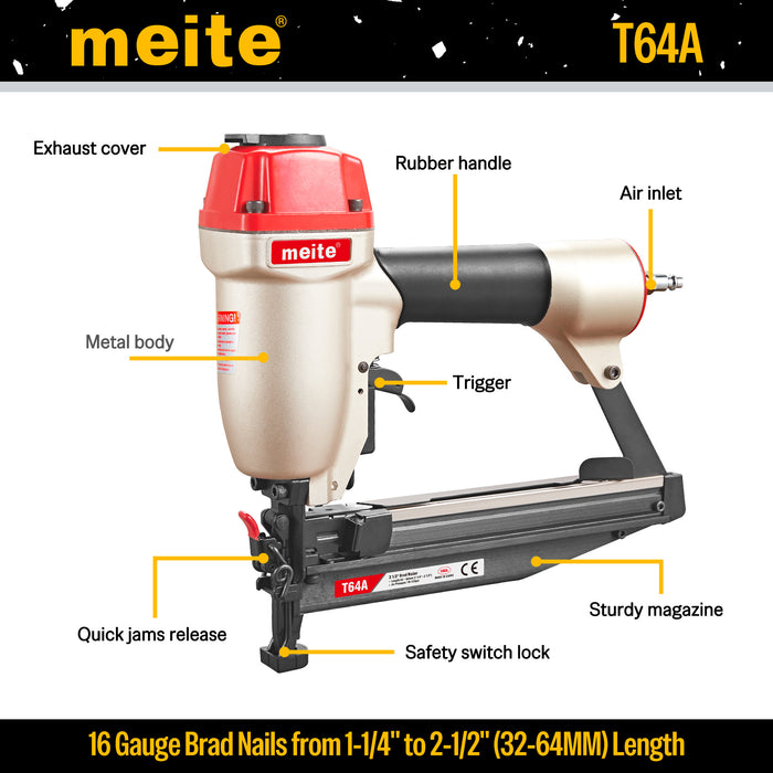 16 Gauge 1-1/4" to 2-1/2" Length Finish Nailer