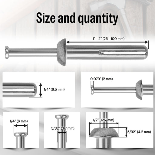 1/4" Diameter Hammer Drive Anchors - MEITE USA