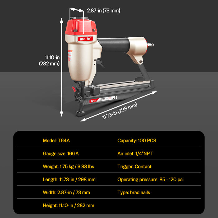 16 Gauge 1-1/4" to 2-1/2" Length Finish Nailer