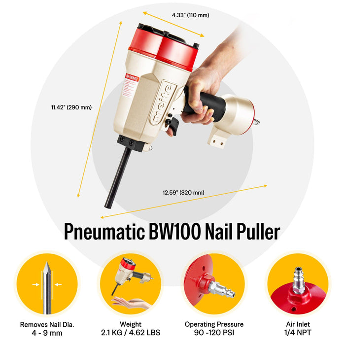 Pneumatic Nail Remover 90-120 Psi Professional Heavy Duty Punch Nailer--BW100