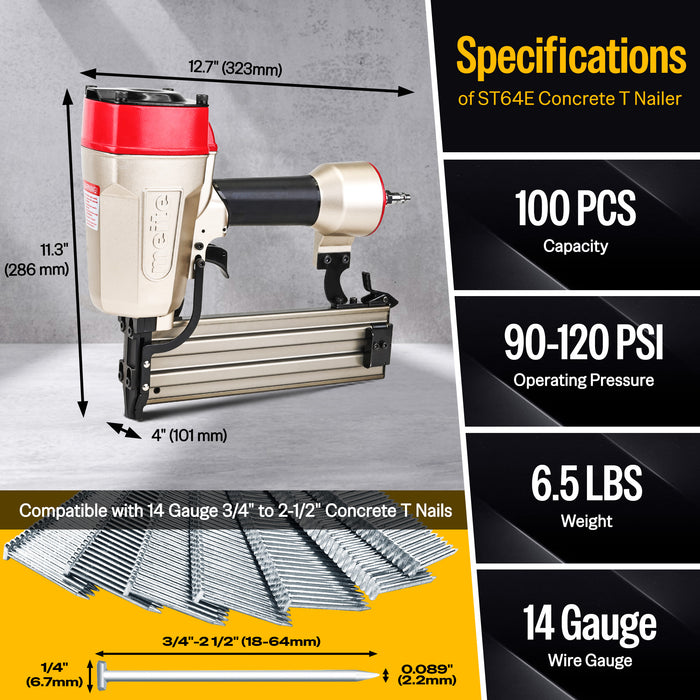 meite 14 Gauge Pneumatic Concrete Nail Gun