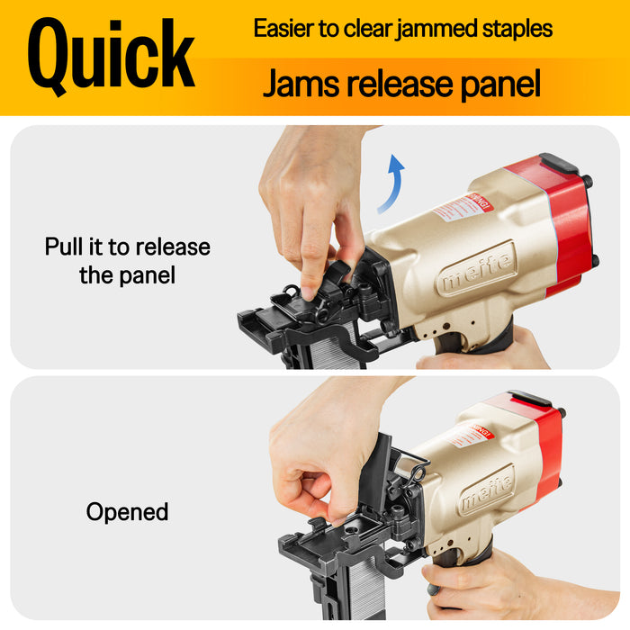 16 Gauge 1'' Crown 5/8'' to 1-1/2'' Length Heavy Duty Pneumatic Stapler PW2638-L