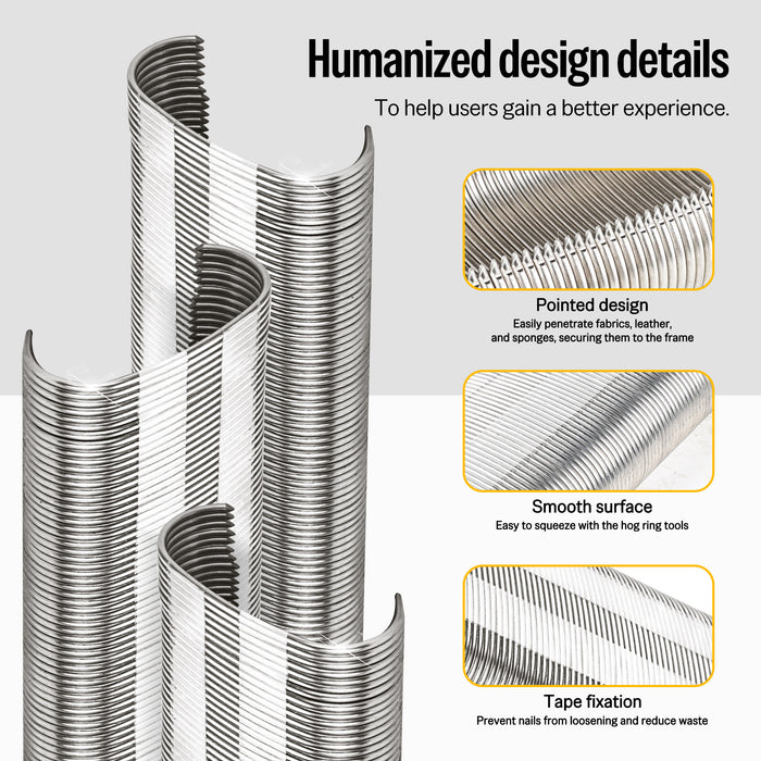 14 Gauge Galvanized Hog Rings - 2-1/4" Inner Crown