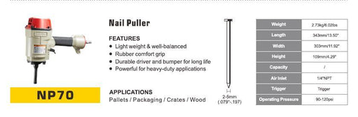 meite NP70 Pneumatic Heavy Duty Nails Puller (Color: Yellow) - MEITE USA