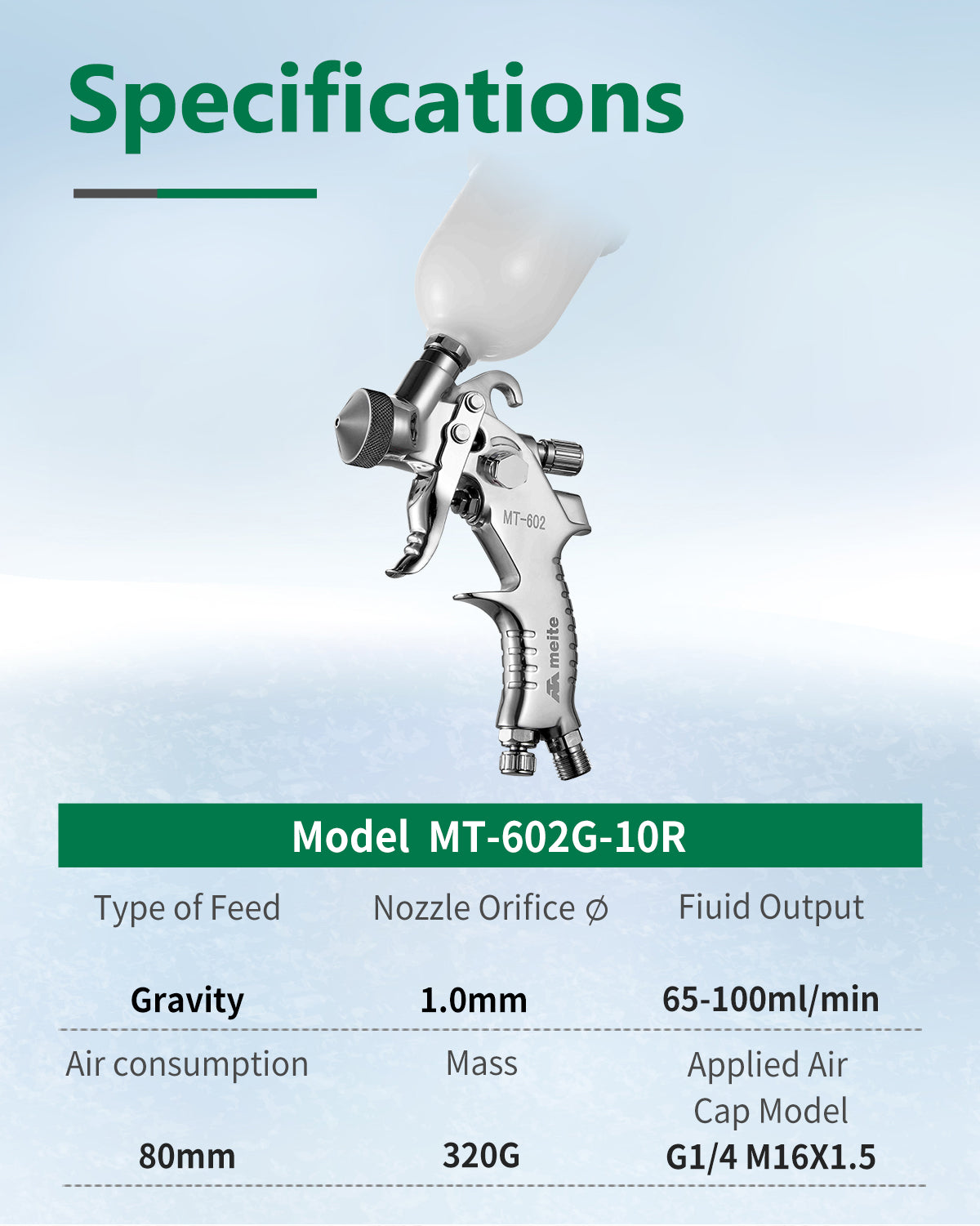 Mini HVLP Gravity Feed Spray Gun - SG1100-10