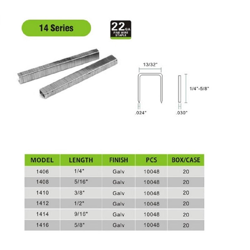 Galvanized Fine Wire Staples 21 Gauge 1/2 Crown Meite USA, 59% OFF