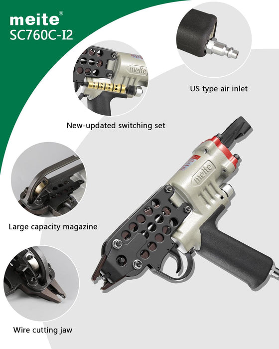 16 Gauge 1/2'' Hog Ring Tool - Upgraded Trigger Set - New Model SC760C-I2 - MEITE USA