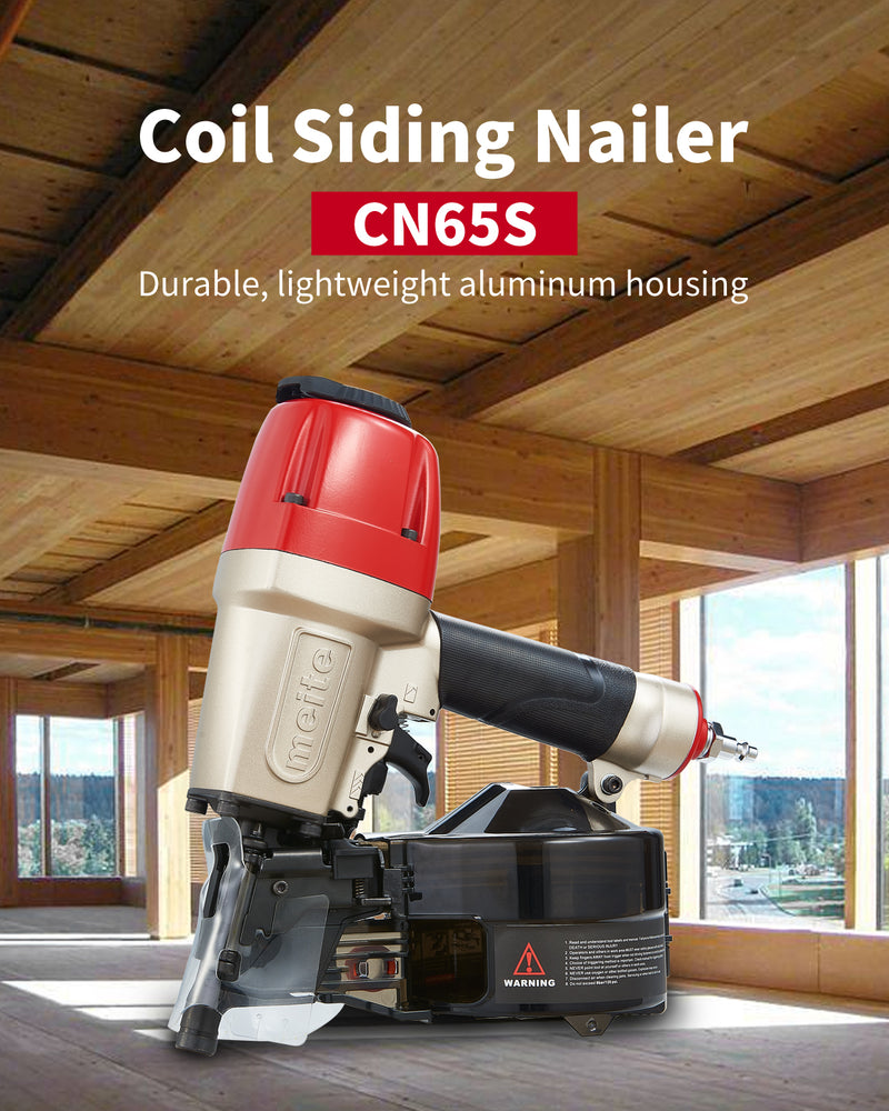 15-16 Degrees 1-1/2 inch to 2-1/2 inch Wire/Plastic-Collated Coil Siding Nailer--CN65S-Meite USA