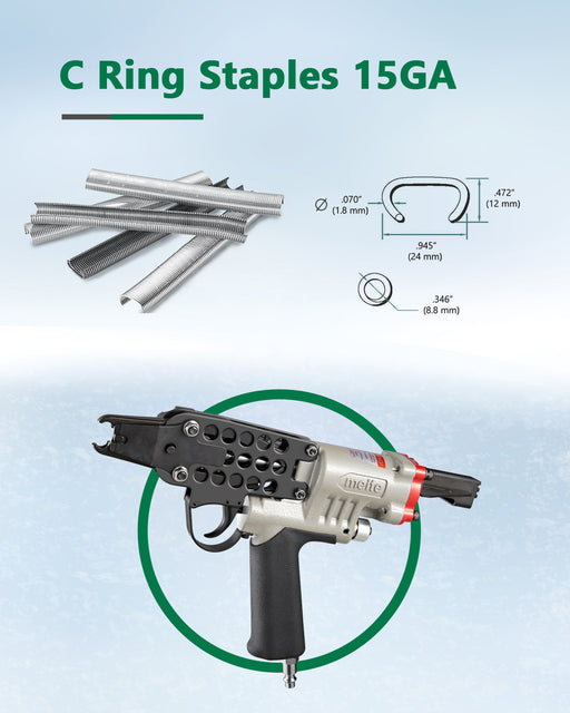 15 Gauge 3/4" Extended Nose Hog Ring Tool - Upgraded Trigger Set - New Model SC7E-I2 - MEITE USA