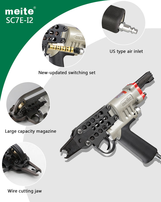 15 Gauge 3/4" Extended Nose Hog Ring Tool - Upgraded Trigger Set - New Model SC7E-I2 - MEITE USA