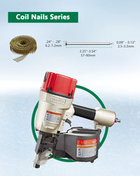 15 Degree 2-1/4" to 3-1/2" Industrial Coil Nailer
