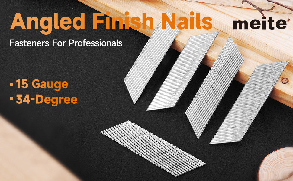 15 Gauge 34 Degree DA Series Angled Finish Nails 1-1/4