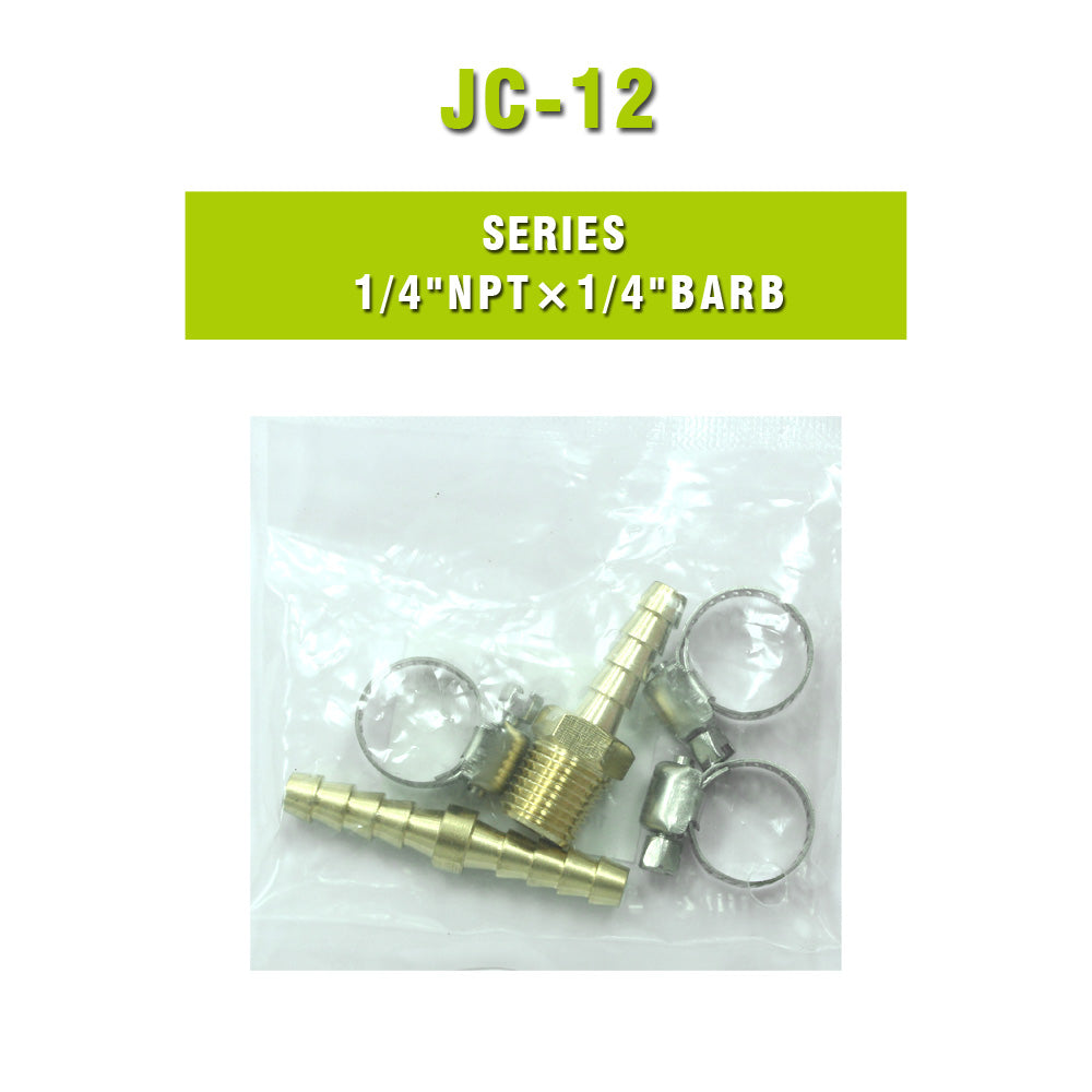 5-Piece Solid Brass Air Hose Repair Kit (1/4'' NPT × 1/4'' Barb) - Meite USA