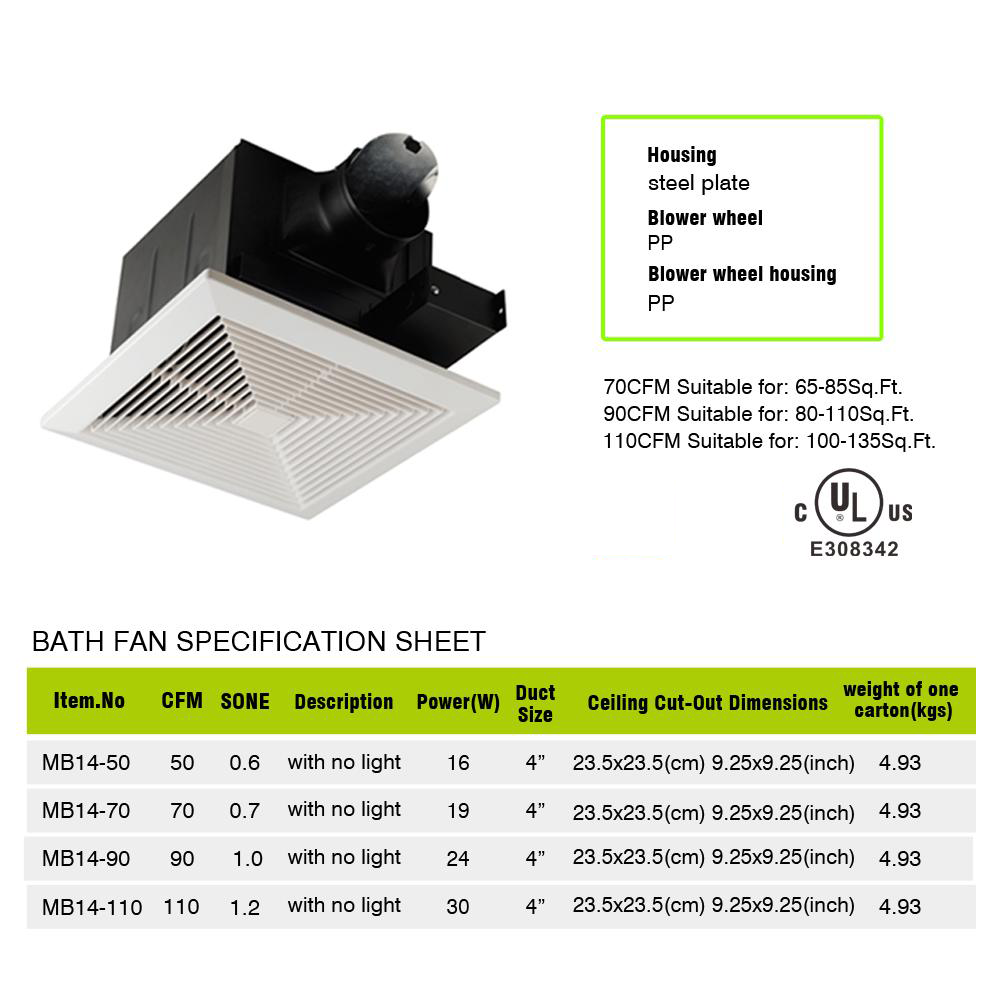 Recessed Exhaust Ventilation Fan Bath Fan
