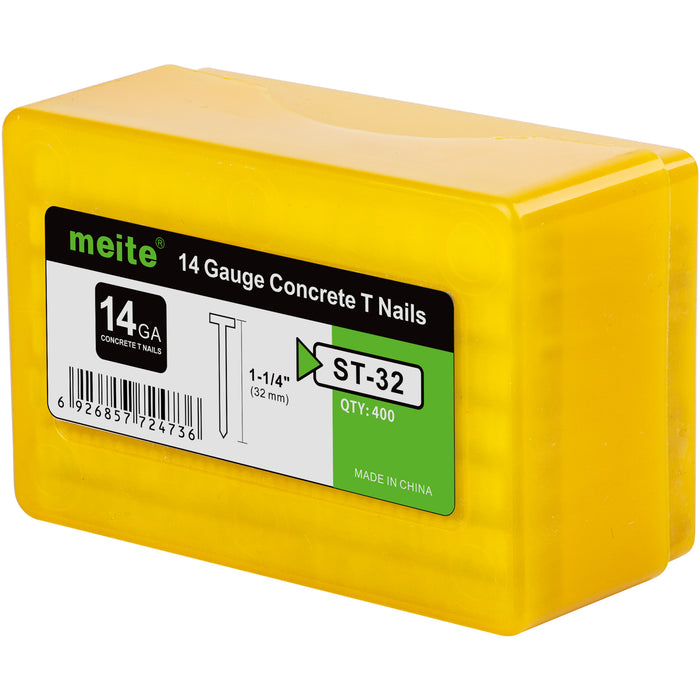 14 Gauge Concrete T Nails Glue Collated 1-1/2" to 2-1/2" Length Nails - MEITE USA