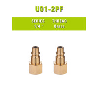 Milton Type 1/4'' NPT Industrial Brass Thread Female Quick Plug - Meite USA