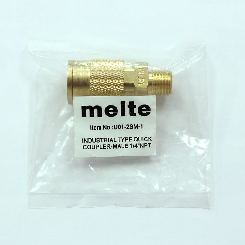 Milton Type 1/4'' NPT Industrial Brass Thread Male Quick Coupler - Meite USA